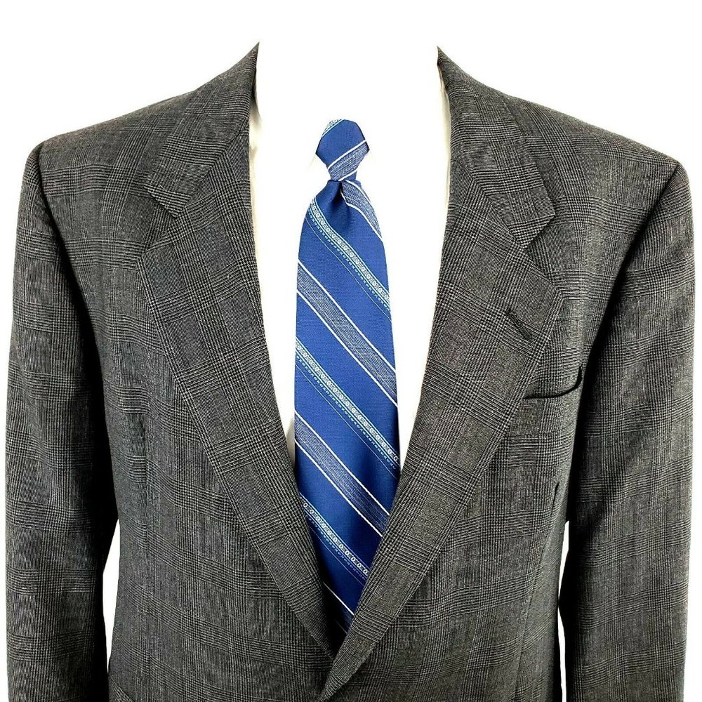 Hart Schaffner Marx 42S 2 Button Glen Plaid Wool